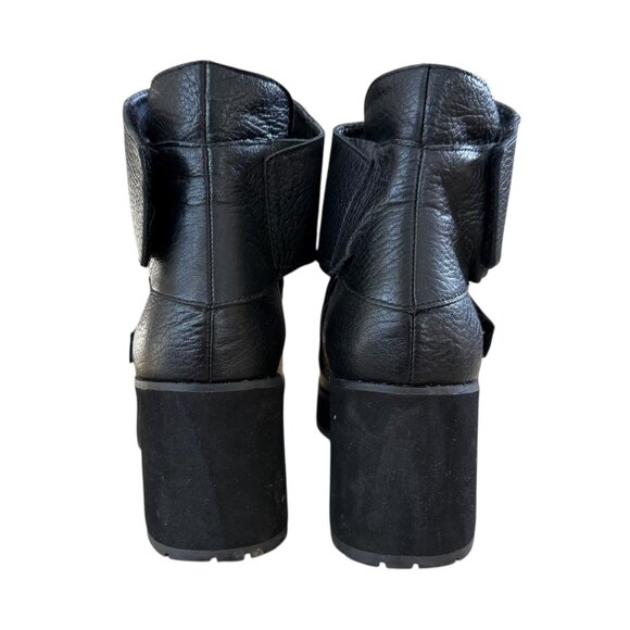 Shellys London Womens Leather Platform Ankle Boot Black Size 9 Moto - Picture 3 of 12